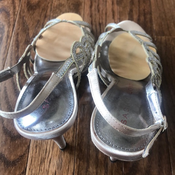 Gold sequin strappy stilettos - Picture 5 of 5